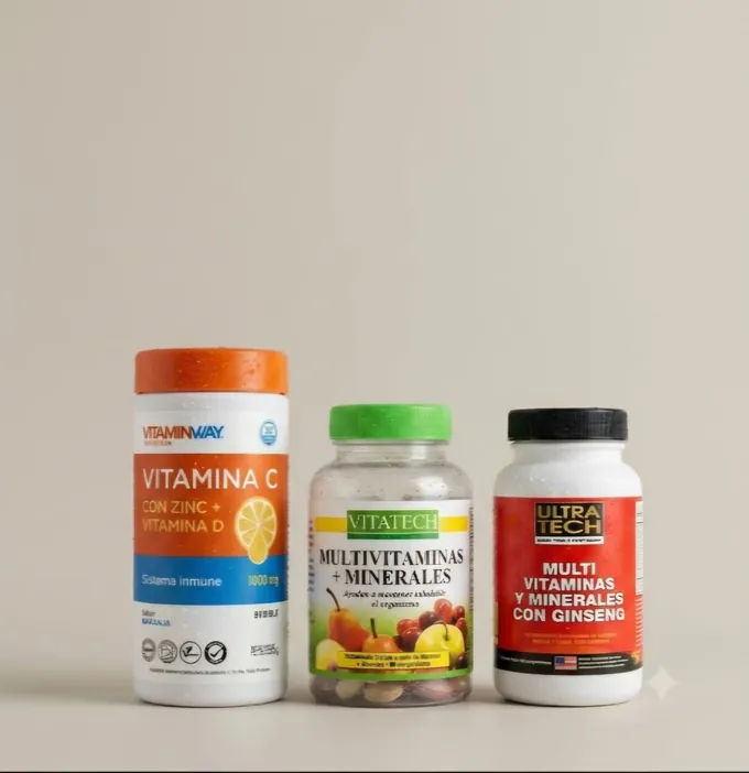 Multivitamínicos VitaminWay Vitamina C, Vitatech y Ultra Tech con Ginseng